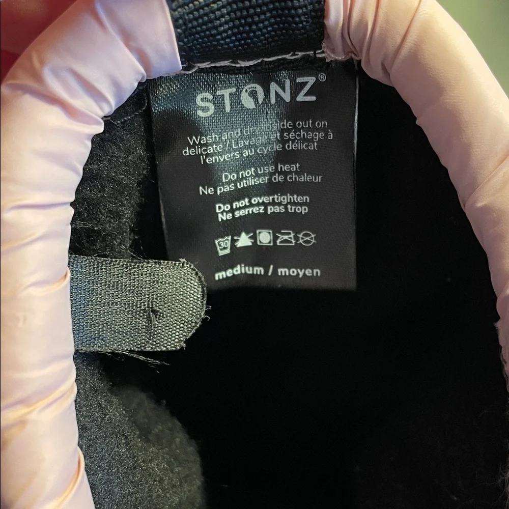 Stonz Pink Snow Toddler Booties with Black Fleece Inserts size 12 - 24 months